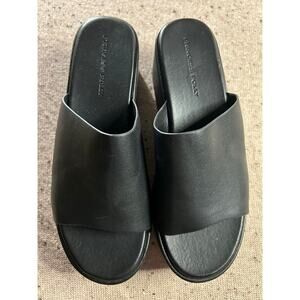 Princess Polly 90s Y2K Platform Wedge Black Sandals